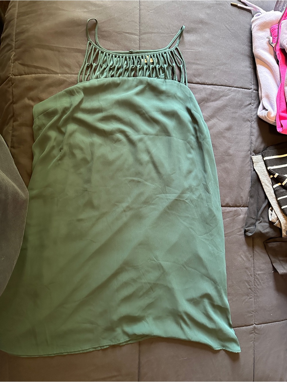 Maurices Olive Green Midi Skirt with Braided Top